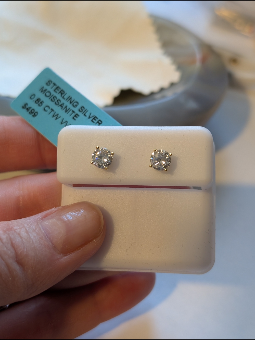 Moissanite Stud Earrings - 0.85 CTW